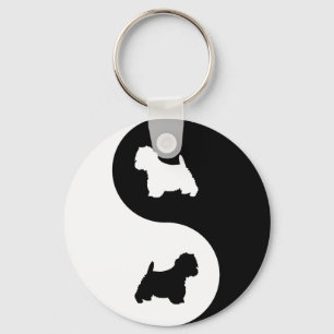 Yin Yang Westie Keychain