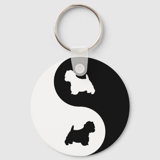 Yin Yang Westie Keychain (Front)