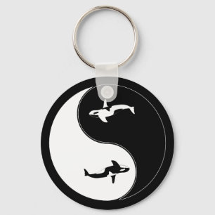 Yin Yang Whale Keychain