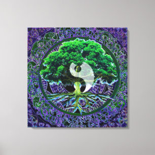Yin Yang with Tree of Life Canvas Print