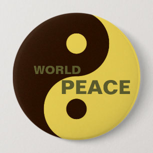 yin yang world peace 4 inch round button