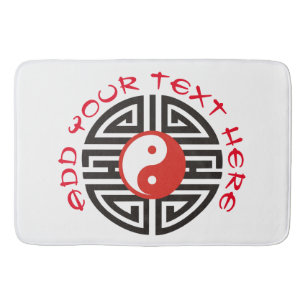 Yin & Yang Yantra Tattoo + your background & ideas Bath Mat