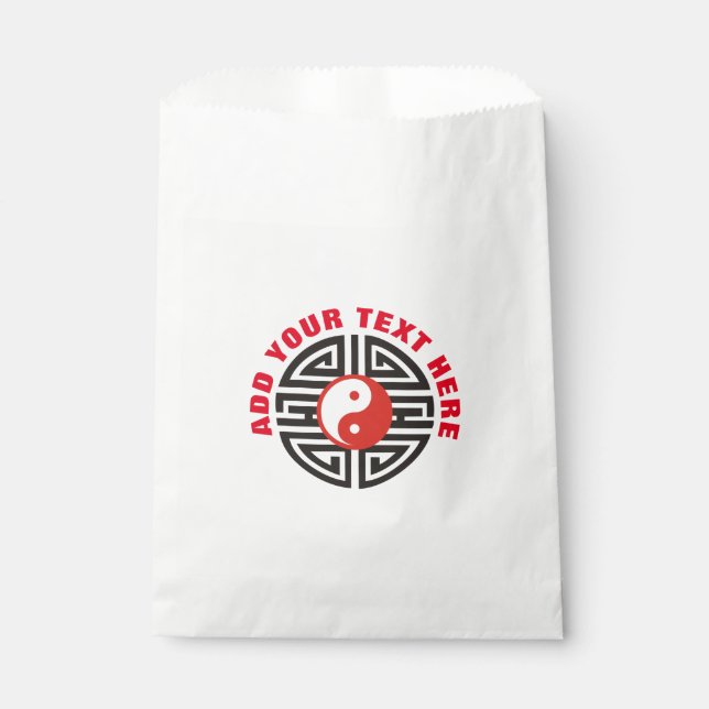 Yin & Yang Yantra Tattoo + your background & ideas Favour Bag (Front)