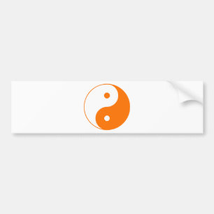 Yin Yang Ying Taoism Sign Chinese Taijitu Orange Bumper Sticker