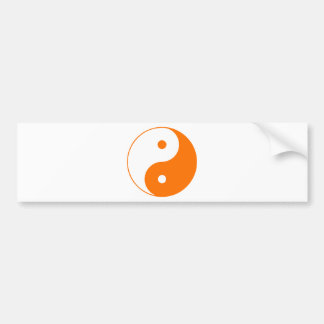 Yin Yang Ying Taoism Sign Chinese Taijitu Orange Bumper Sticker