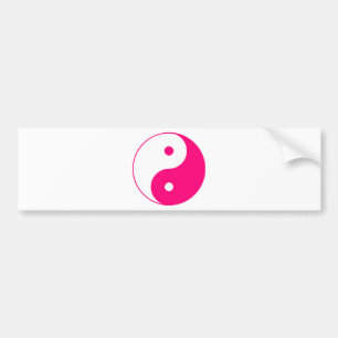 Yin Yang Ying Taoism Sign Chinese Taijitu Pink Bumper Sticker