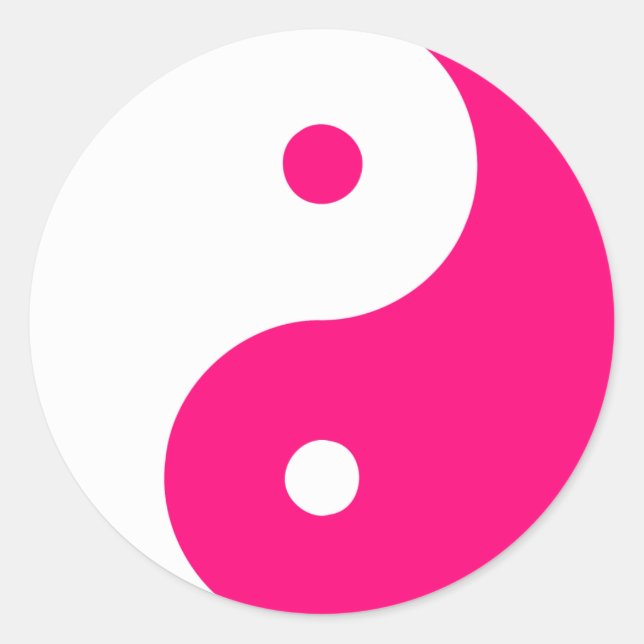 Yin Yang Ying Taoism Sign Chinese Taijitu Pink Classic Round Sticker (Front)