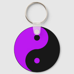 Yin Yang Ying Taoism Sign Chinese Taijitu Purple Keychain