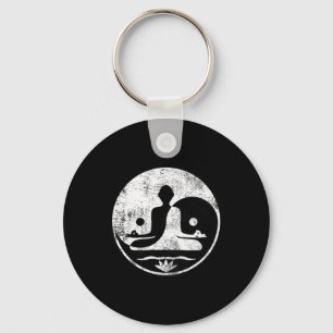 Yin Yang Yoga Lotus Harmony Lance Meditation Zen G Keychain