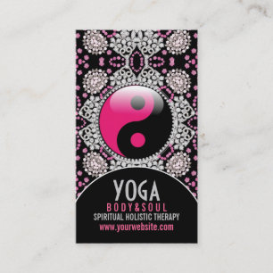 Yin Yang Yoga noir rose Cartes de visite de l'équi