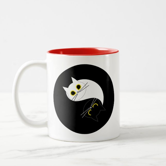 YIN YANG Zen Cat Mug (Left)