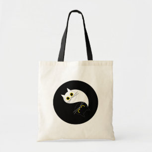 YIN YANG Zen Cat Reusable Tote Bag