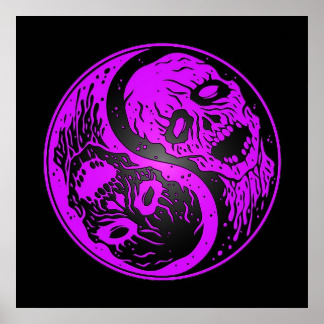 Yin Yang Zombies Purple and Black Poster (Front)