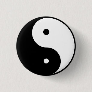 ying & Yang 1 Inch Round Button