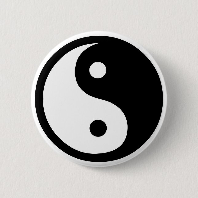 Ying Yang   2 Inch Round Button (Front)