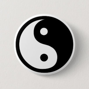 Ying Yang   2 Inch Round Button