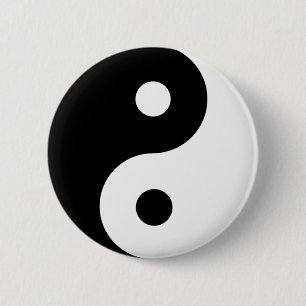 Ying Yang 2 Inch Round Button
