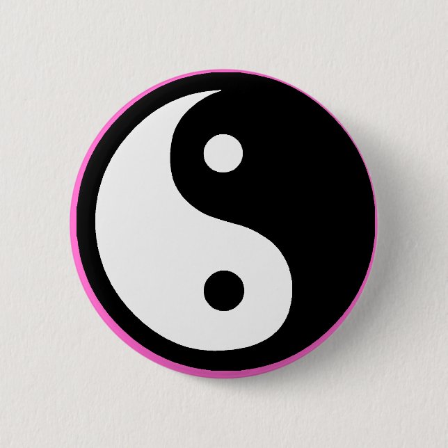 ying yang 2 inch round button (Front)