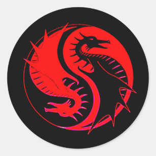 Ying Yang 3 Classic Round Sticker