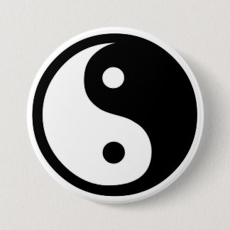 Ying Yang 3 Inch Round Button