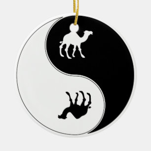 Ying Yang Camel Ceramic Ornament