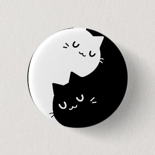 Ying Yang Cats 1 Inch Round Button