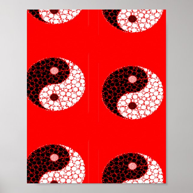 Ying yang circles on red poster (Front)