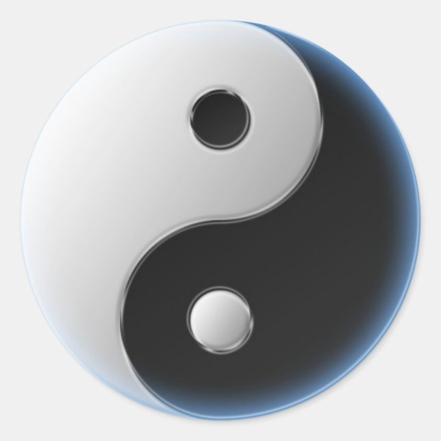 YING YANG CLASSIC ROUND STICKER (Front)
