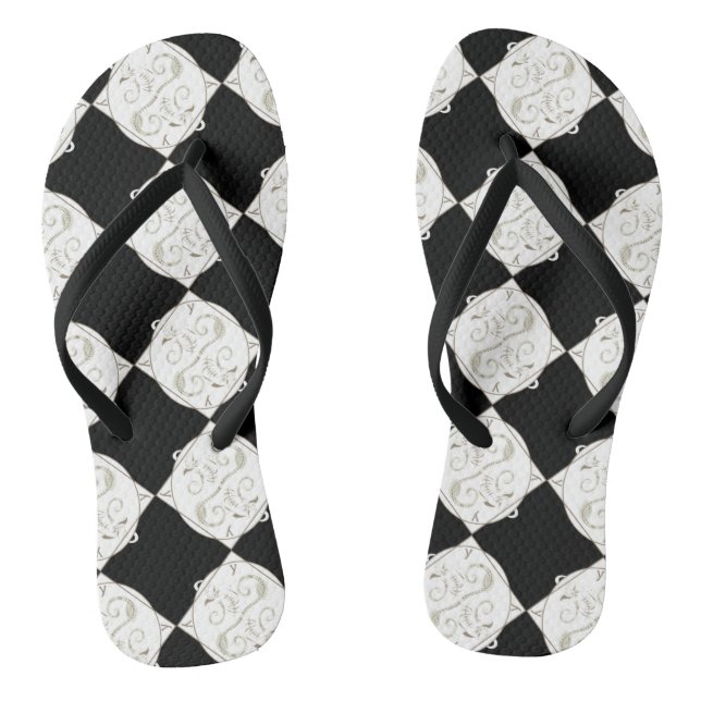 Ying Yang Dragobird Flip Flops (Footbed)