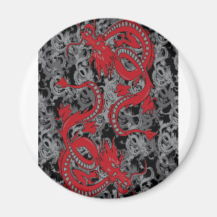 Ying Yang Dragon oin Red - Chinese New Year Magnet