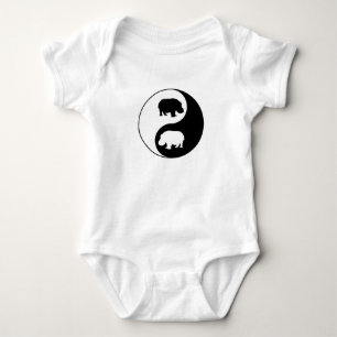 Ying yang hippo baby bodysuit