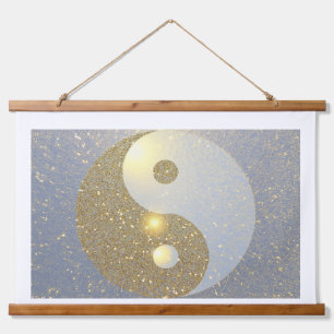Ying Yang in Gold Hanging Tapestry