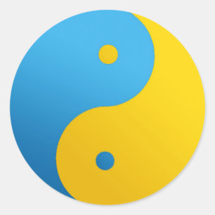 Ying Yang - in Ukrainian Style Classic Round Sticker