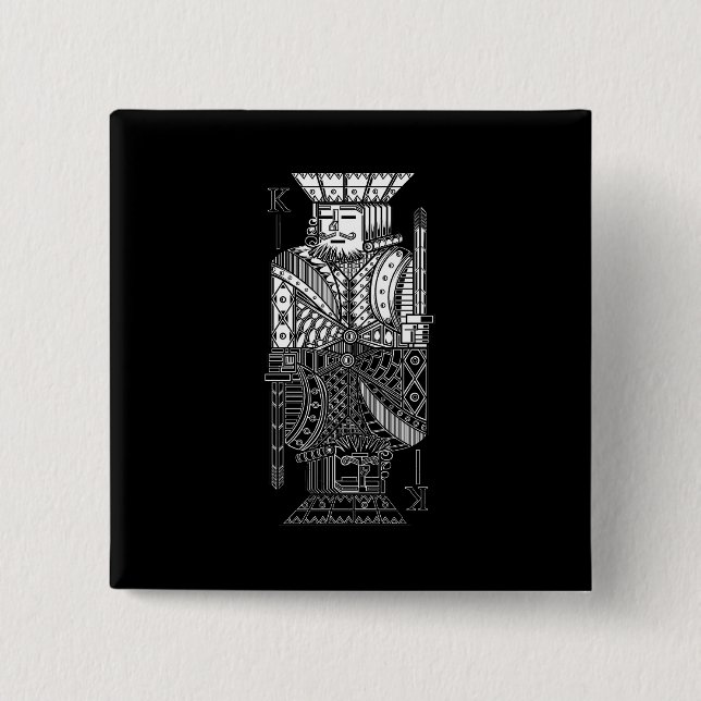 Ying Yang King 2 Inch Square Button (Front)