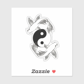 Ying Yang Koi fish Sticker