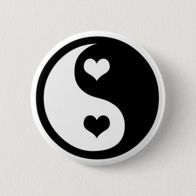 Ying Yang Love 2 Inch Round Button (Front)
