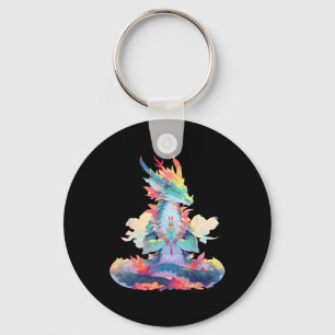 Ying Yang Meditation Dragon Qi Gong Yoga Meditatin Keychain