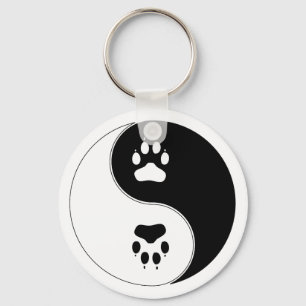 Ying Yang Paw Print Keychain