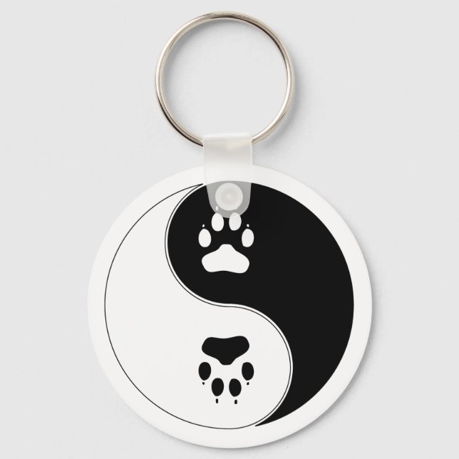 Ying Yang Paw Print Keychain (Front)