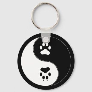 Ying Yang Paw Print Keychain