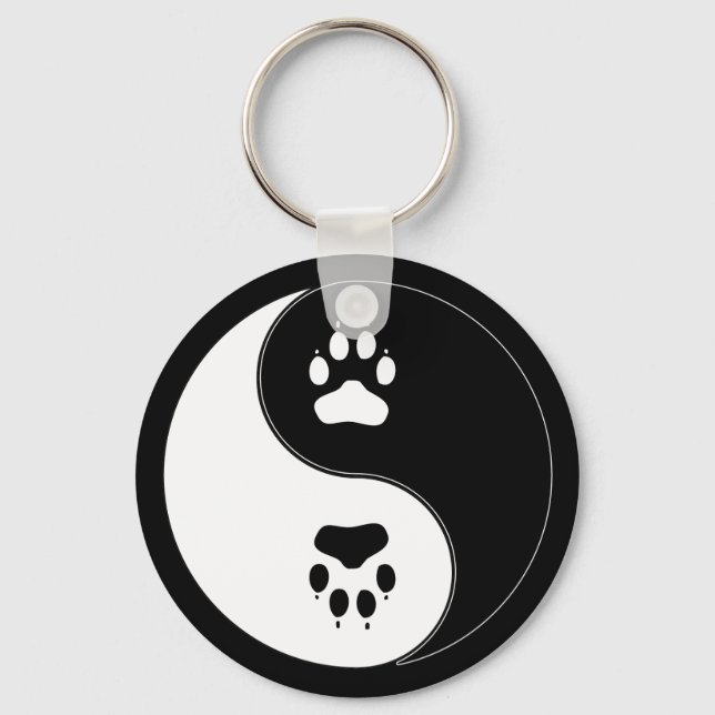 Ying Yang Paw Print Keychain (Front)