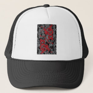 Ying Yang Red Dragons Trucker Hat