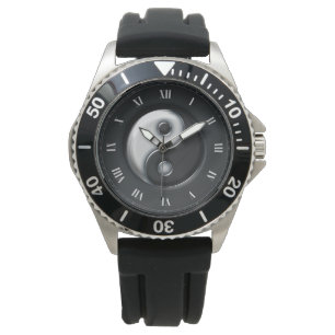 ying yang with roman numerals watch