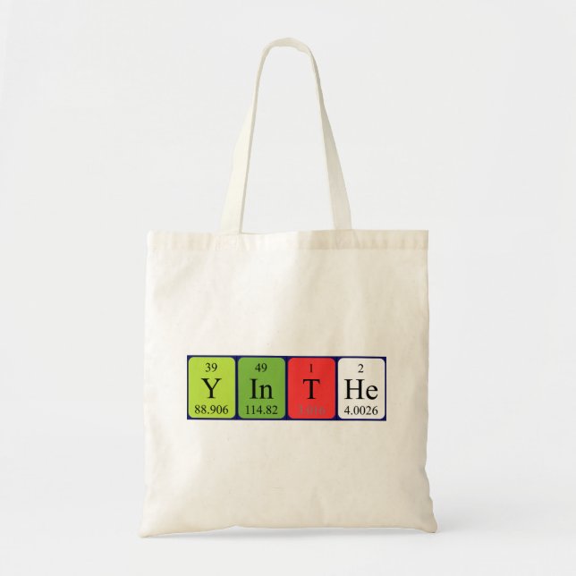 Yinthe periodic table name tote bag (Front)