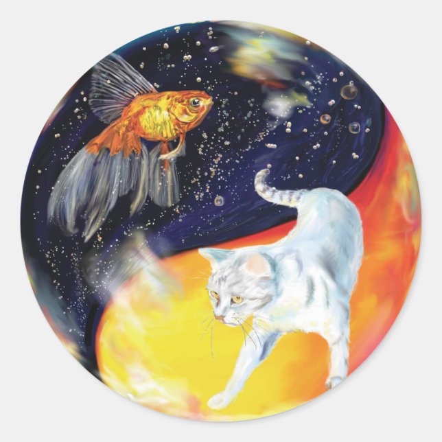 Yinyang Round Sticker (Front)
