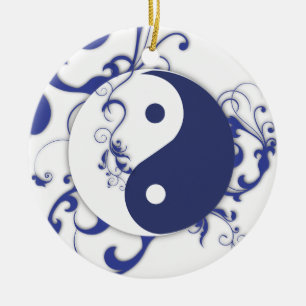 Yinyang with scrolls ornament