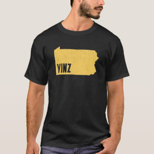 Yinz Pittsburgh Pennsylvania Home State Shape Dist T-Shirt