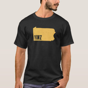 Yinz Pittsburgh Pennsylvania Home State Shape Dist T-Shirt