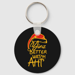 Yinzer Christmas Pittsburgh Santa Yinz Better Watc Keychain