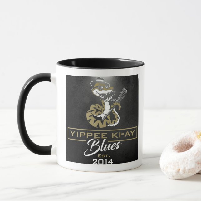 Yippee Ki-Ay Blues Coffee Mug (With Donut)
